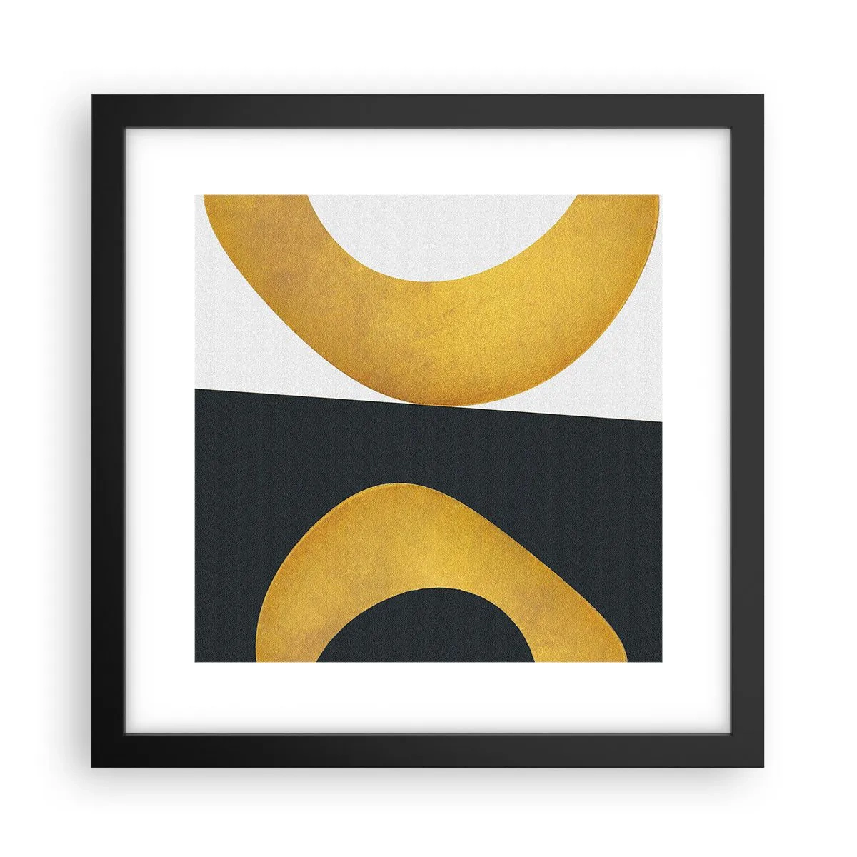 Poster in einem schwarzem Rahmen - Erstens: Gold - 30x30 cm