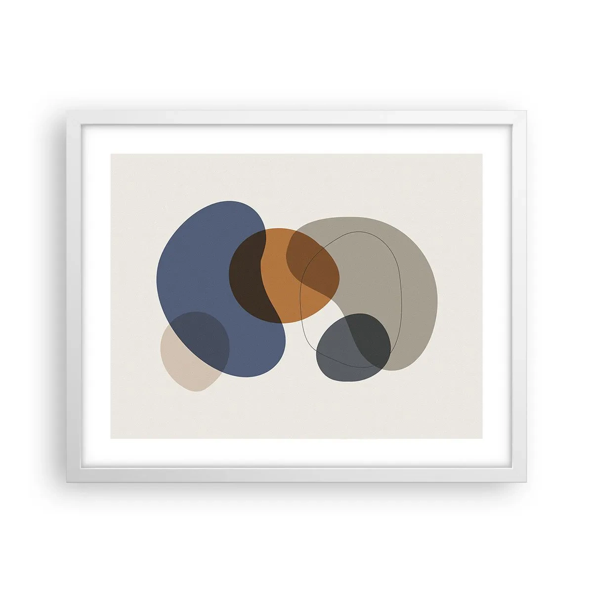 Poster in einem weißen Rahmen - Farbtropfen - 50x40 cm