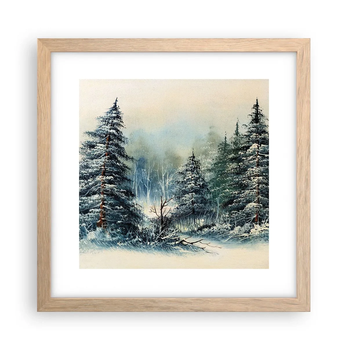 Poster in einem Rahmen aus heller Eiche - Bereit für Weihnachten - 30x30 cm