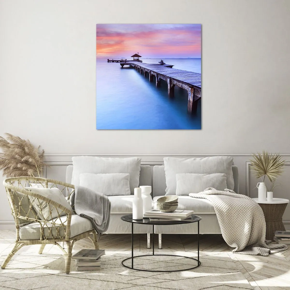 Glasbild - Bild auf glas - Ein Meer der Ruhe bis zum Horizont - 40x40 cm