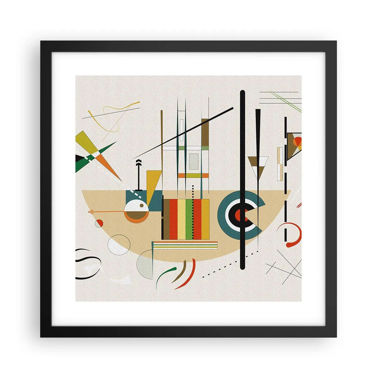 Poster in einem schwarzem Rahmen - Und die Welt lacht - 40x40 cm