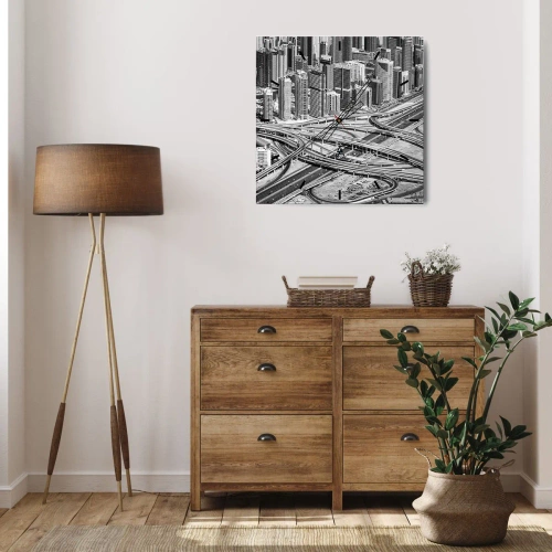 Wanduhr - Glasuhr - Dubai - die unmögliche Stadt - 40x40 cm