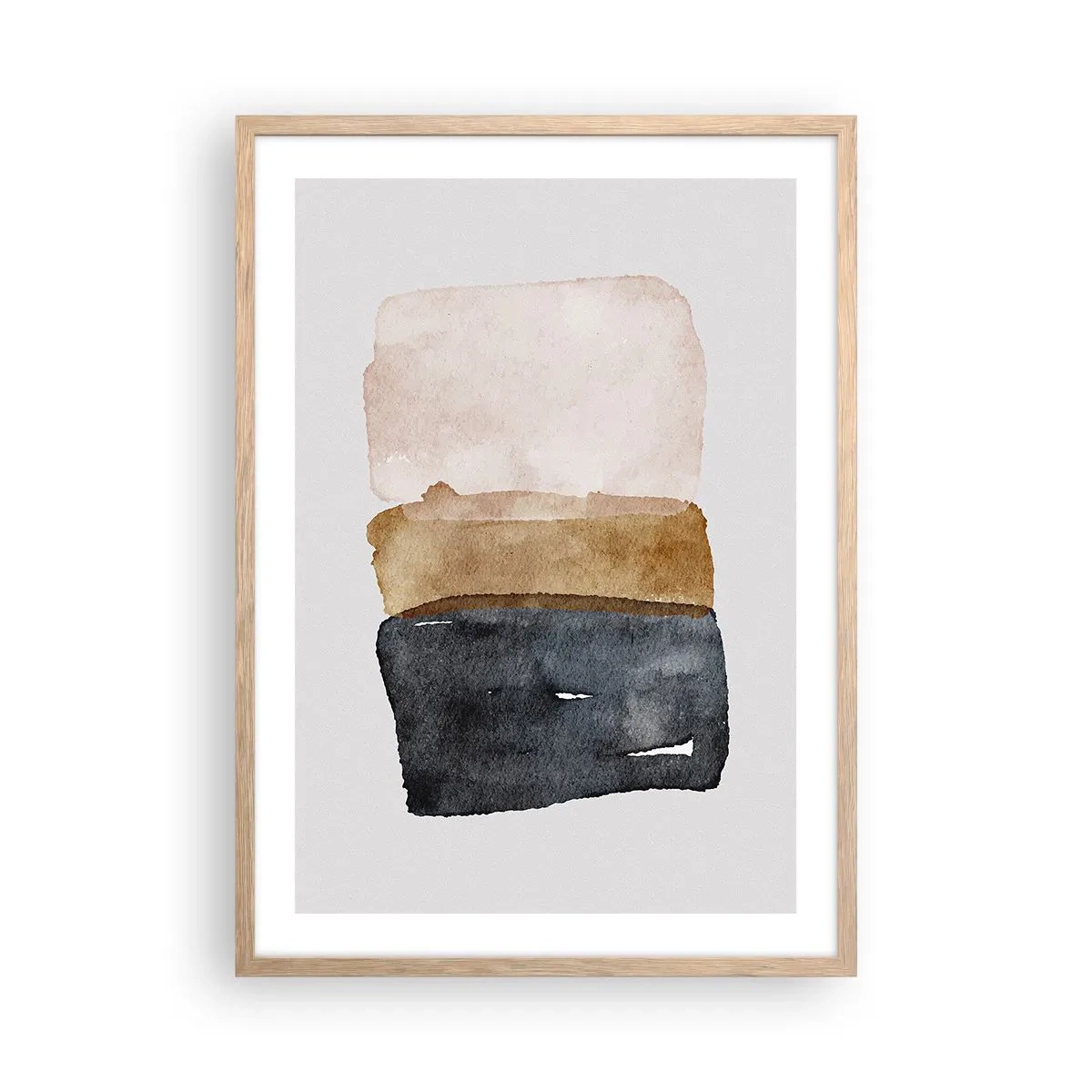 Poster in einem Rahmen aus heller Eiche - Die Komposition der Farben der Erde - 50x70 cm