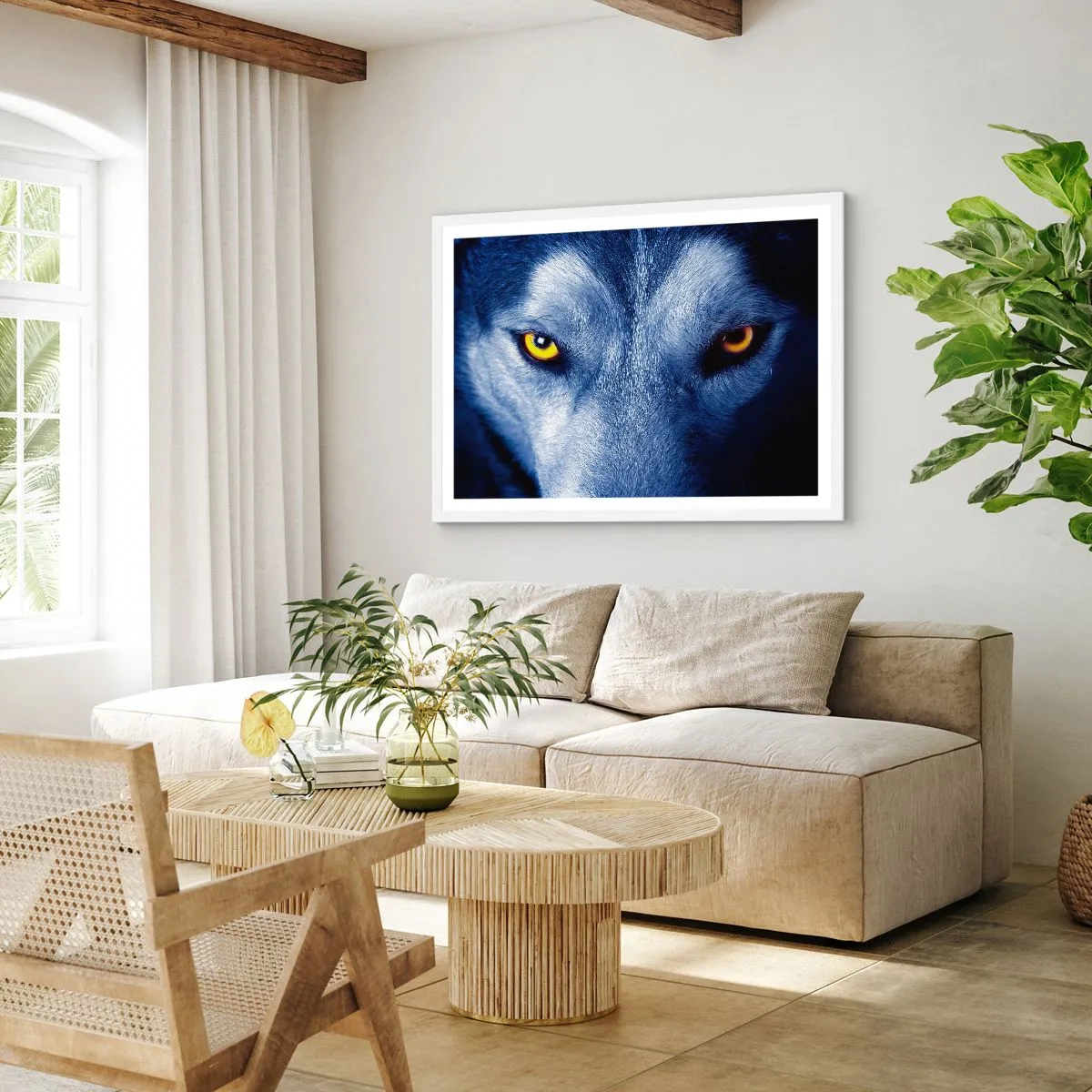 Poster in einem weißen Rahmen - Faszinierender Blick - 100x70 cm