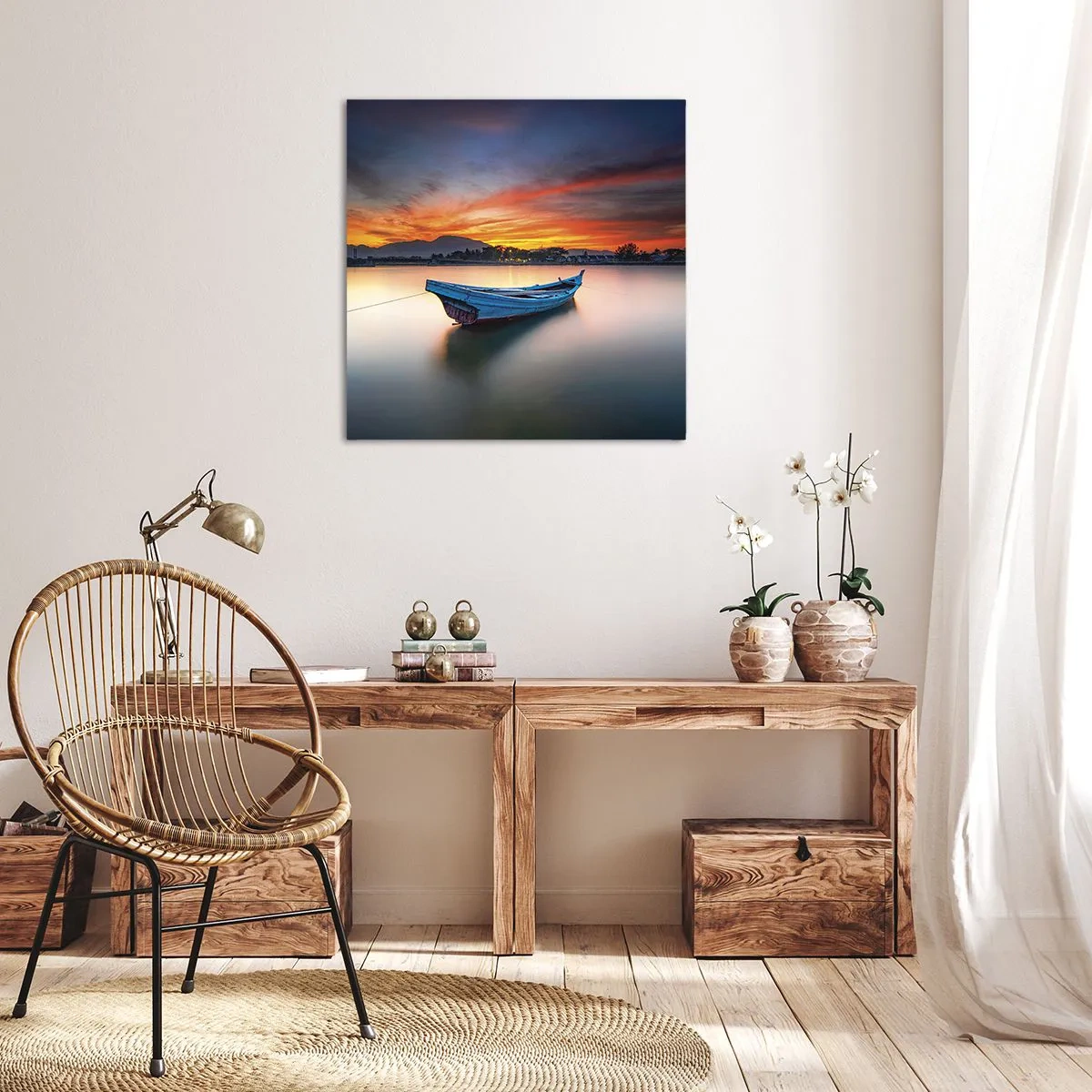 Bild auf Leinwand - Leinwandbild - Eine gute Nacht kommt - 70x70 cm