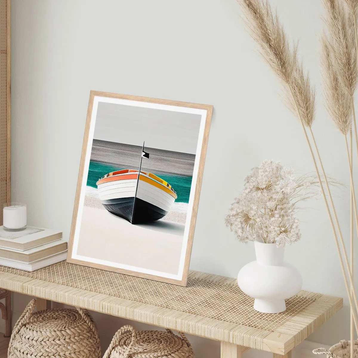 Poster in einem Rahmen aus heller Eiche - An seinem Platz - 50x70 cm