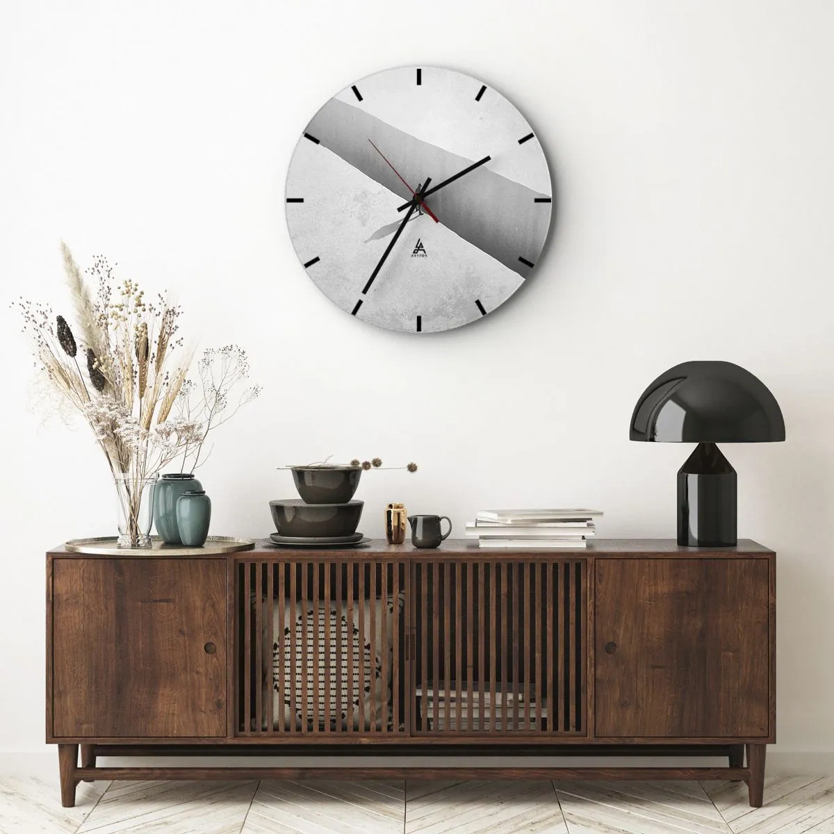 Wanduhr - Glasuhr - Klares Ziel - 30x30 cm