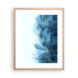 Poster in einem Rahmen aus heller Eiche - Blau im Gold - 40x50 cm