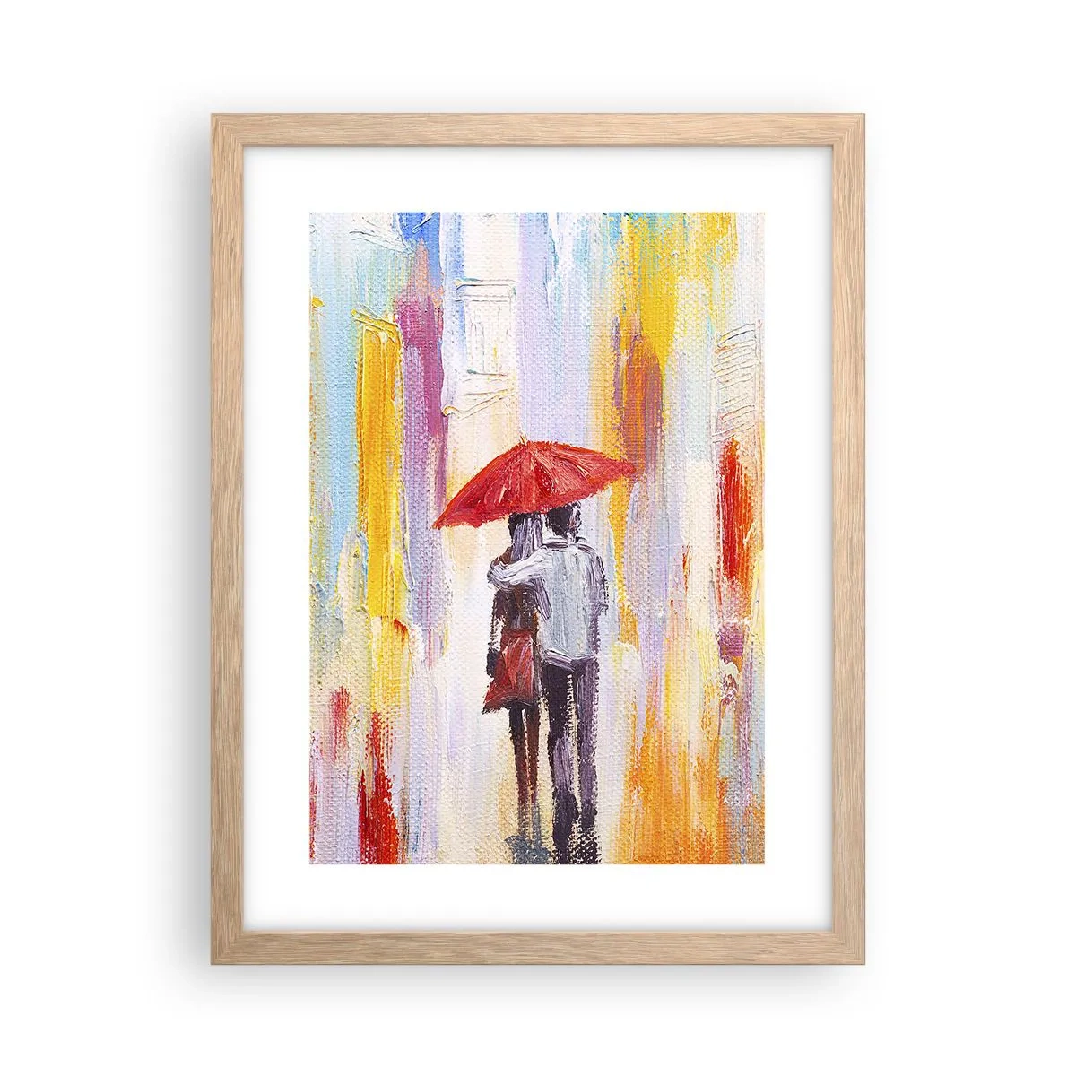Poster in einem Rahmen aus heller Eiche - Lass es weiter regnen - 30x40 cm