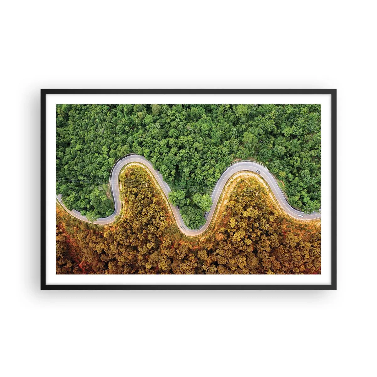 Poster in einem schwarzem Rahmen - Grenzen und Durchbrüche - 91x61 cm