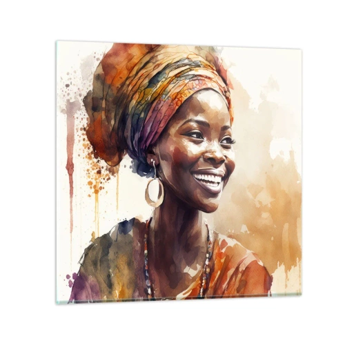 Glasbild - Bild auf glas - Afrikanische Königin - 30x30 cm