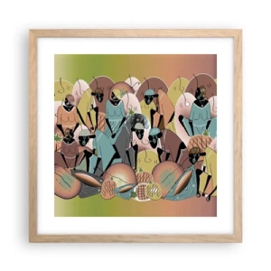 Poster in einem Rahmen aus heller Eiche - Ein toller Urlaub steht bevor - 40x40 cm