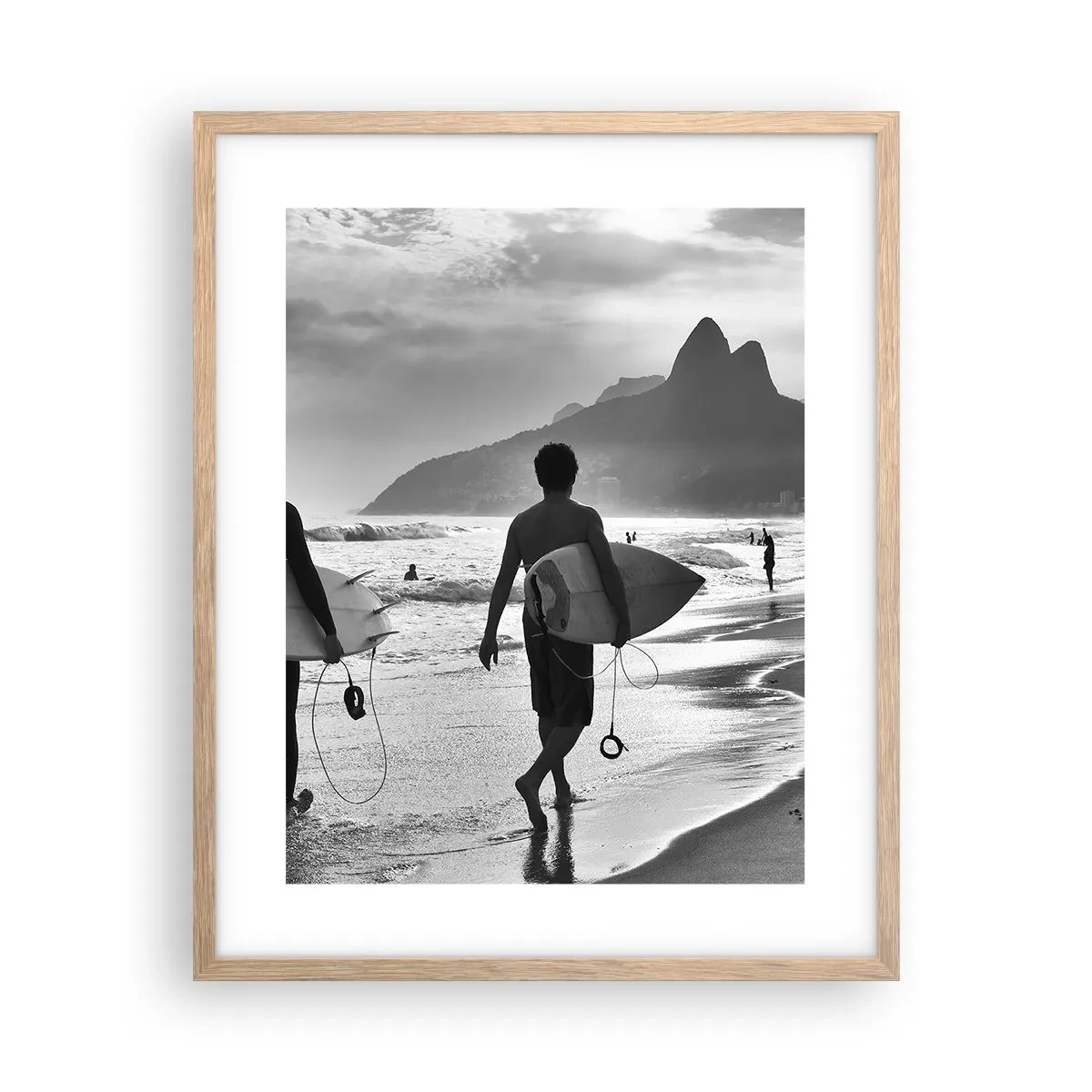 Poster in einem Rahmen aus heller Eiche - Single-Wave-Samba - 40x50 cm