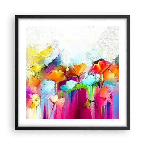 Poster in einem schwarzem Rahmen - Der Regenbogen ist aufgeblüht - 50x50 cm