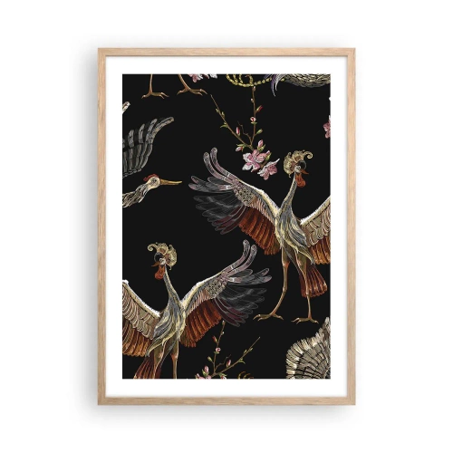 Poster in einem Rahmen aus heller Eiche - Märchenvogel - 50x70 cm