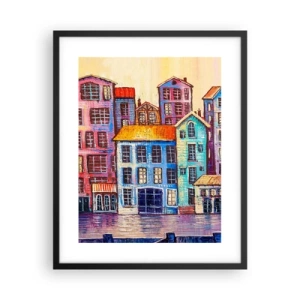 Poster in einem schwarzem Rahmen - Stadt wie aus einem Märchen - 40x50 cm