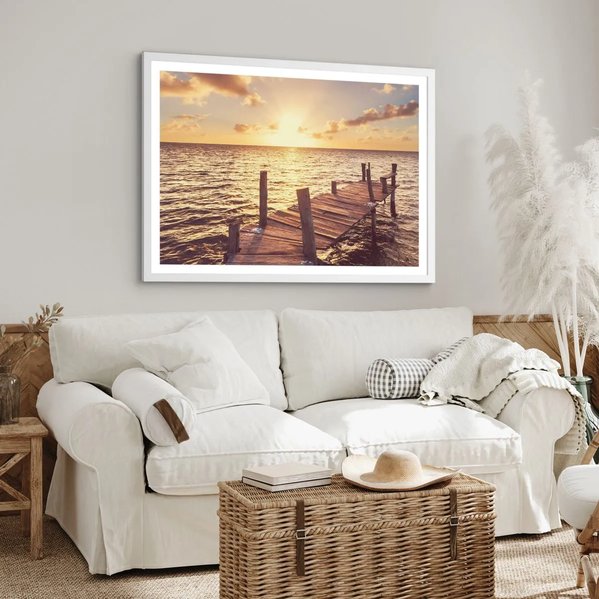 Poster in einem weißen Rahmen - Das goldene Land der Sanftmut - 70x50 cm
