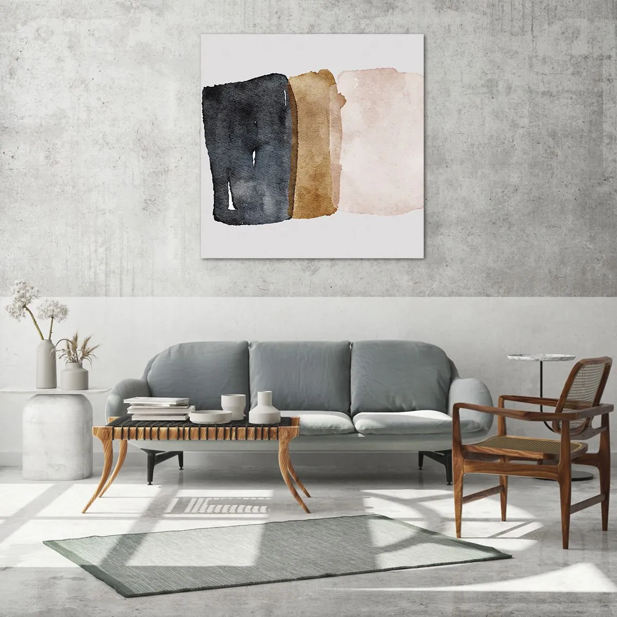 Glasbild - Bild auf glas - Die Komposition der Farben der Erde - 70x70 cm