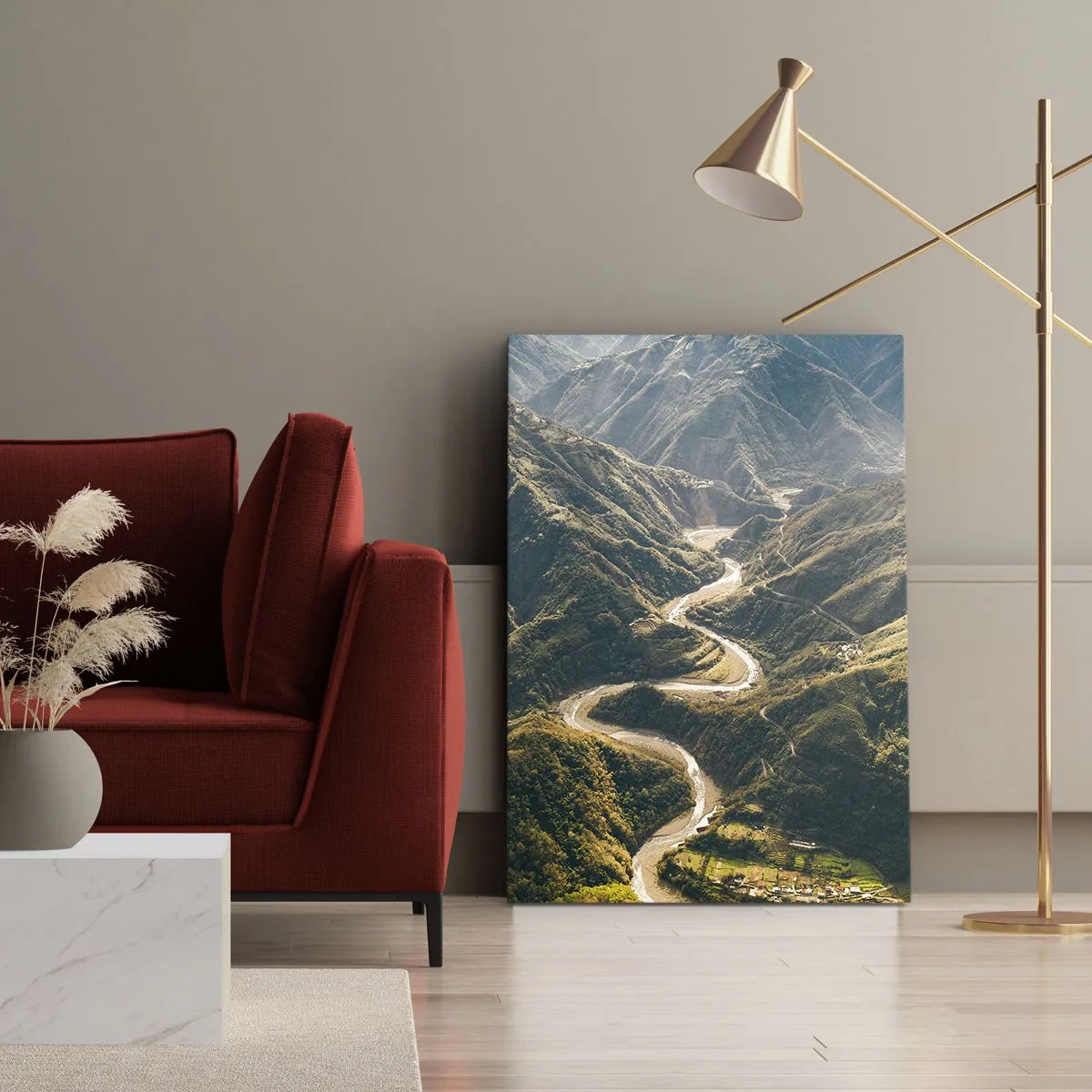 Bild auf Leinwand - Leinwandbild - Direkt aus dem Herzen der Berge - 55x100 cm