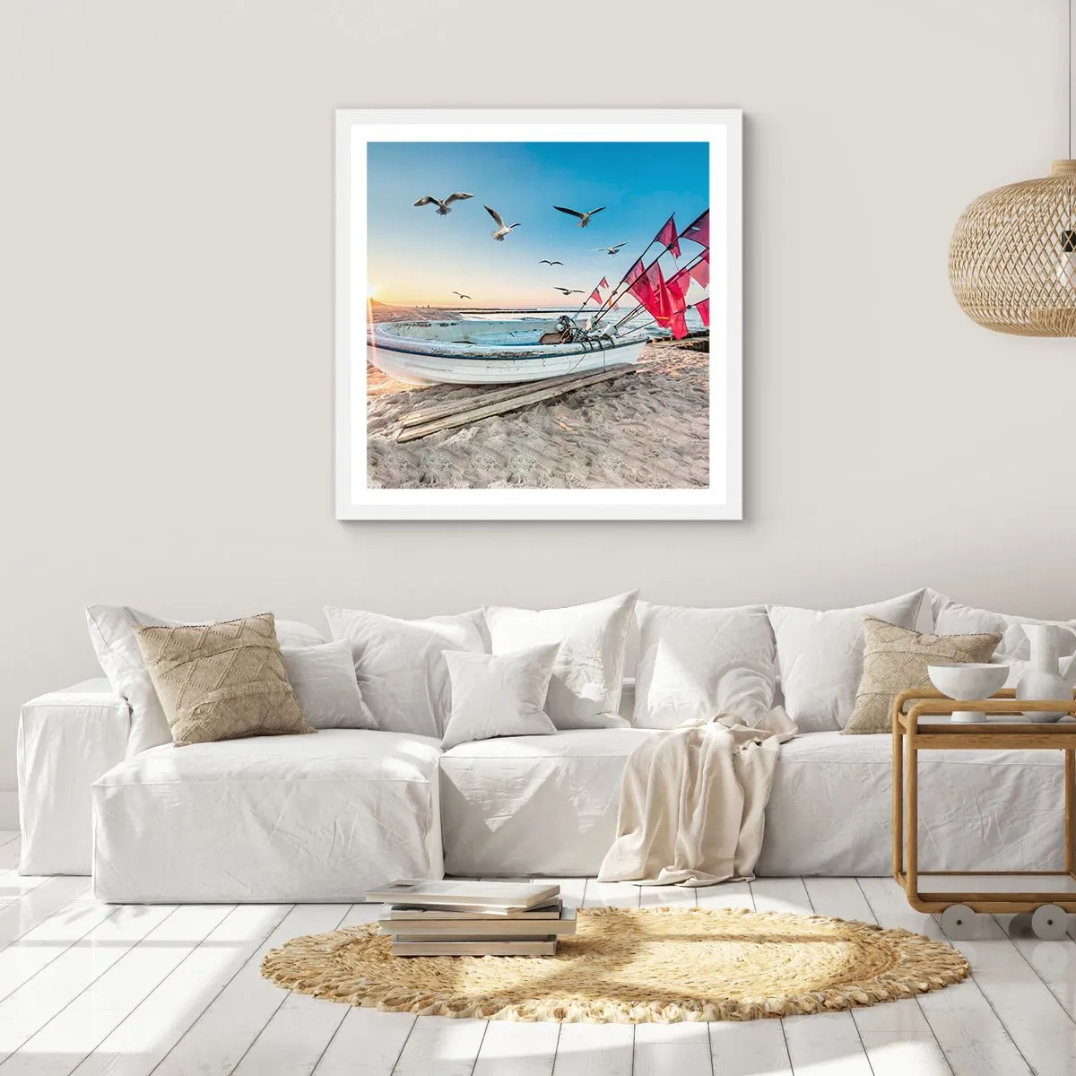 Poster in einem weißen Rahmen - Wohlverdiente Ruhe - 60x60 cm