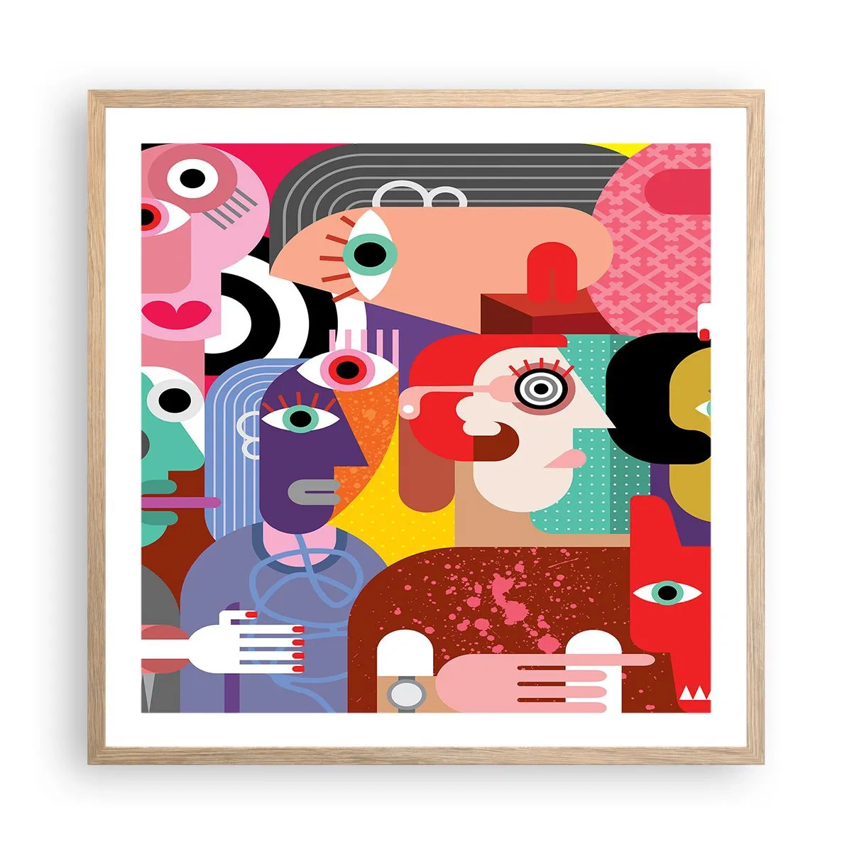 Poster in einem Rahmen aus heller Eiche - Wir sind von Herrn Picasso - 60x60 cm