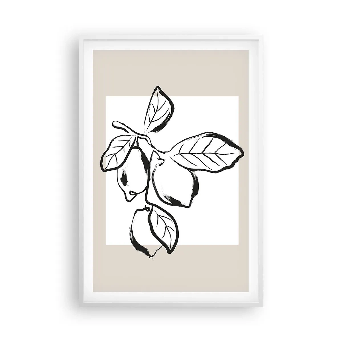 Poster in einem weißen Rahmen - Dort, wo Zitronen reifen… - 61x91 cm