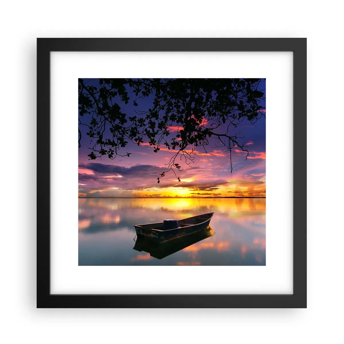 Poster in einem schwarzem Rahmen - Du scheinst mitten am Himmel zu hängen... - 30x30 cm