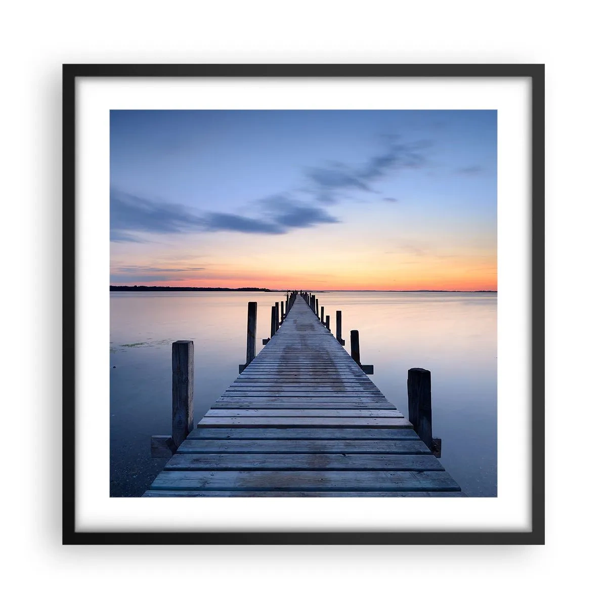 Poster in einem schwarzem Rahmen - Die Ruhe einer heiteren Dämmerung - 50x50 cm