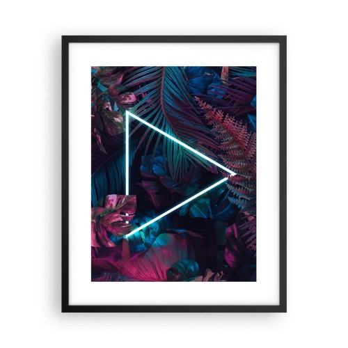 Poster in einem schwarzem Rahmen - Garten im Disco-Stil - 40x50 cm