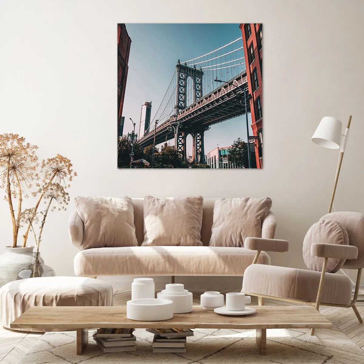 Bild auf Leinwand - Leinwandbild - Über den Wellen der Stadt - 50x50 cm