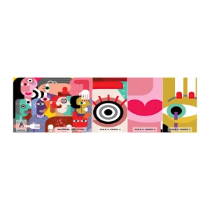 Fototapeten Muster Selbstklebend Deluxe Sticker - Wir sind von Herrn Picasso - Abstraktion, Kubismus, Menschen - 100x30 cm