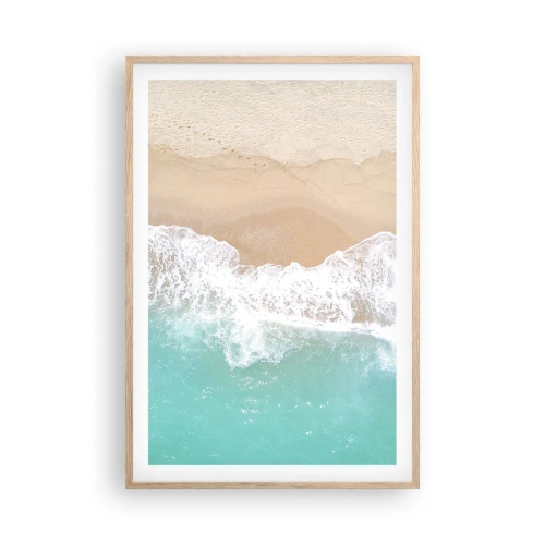 Poster in einem Rahmen aus heller Eiche - Eine streichelnde Berührung - 61x91 cm