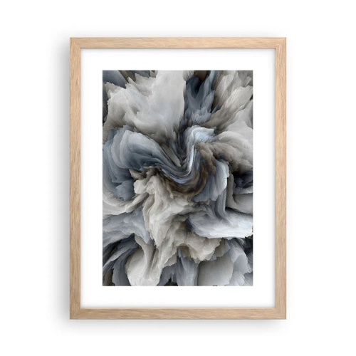 Poster in einem Rahmen aus heller Eiche - Stein und Blume - 30x40 cm