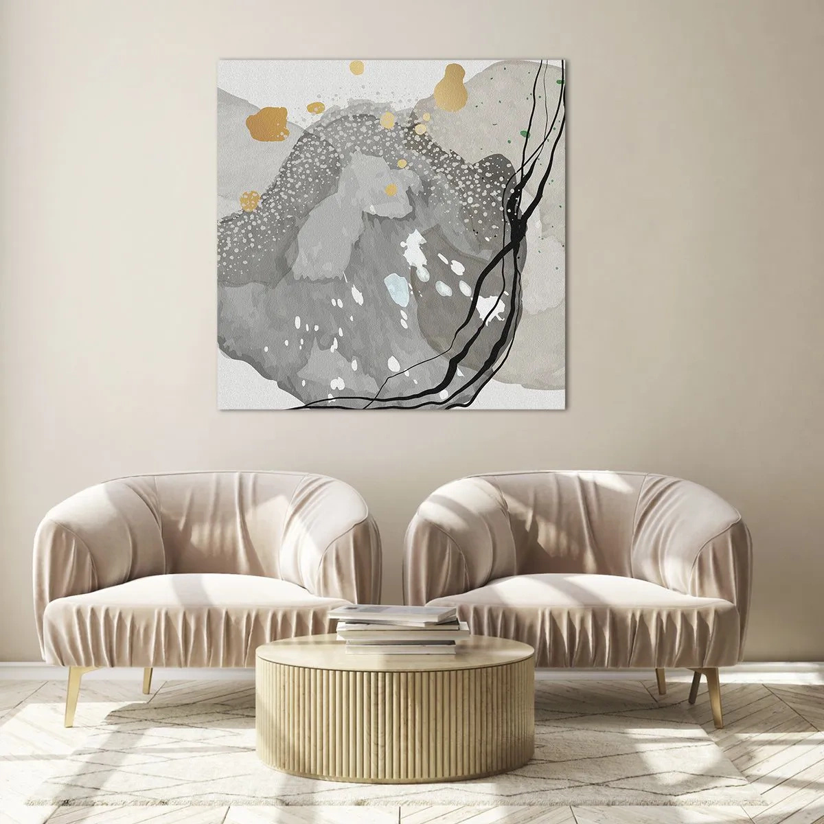 Glasbild - Bild auf glas - Organische Komposition - 30x30 cm