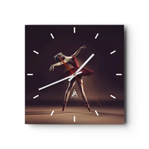 Wanduhr - Glasuhr - Eine Primaballerina - 40x40 cm