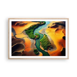 Poster in einem Rahmen aus heller Eiche - Lebensspendender Fluss - 91x61 cm