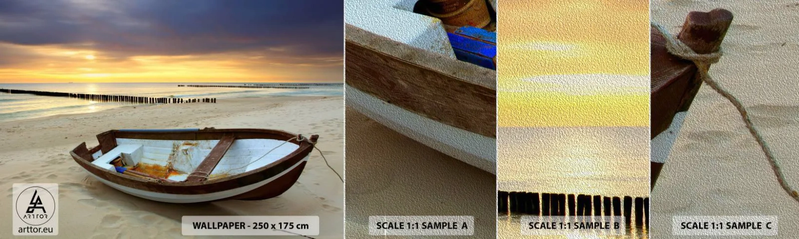 Fototapeten Muster Premium Sand - Es gibt keine schöneren Strände - Landschaft, Meer, Strand - 100x30 cm