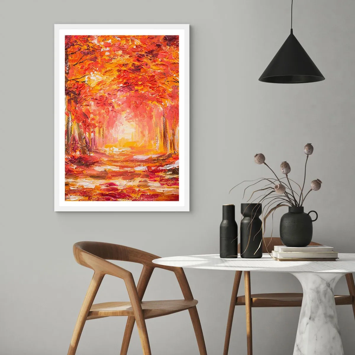 Poster in einem weißen Rahmen - Kupferwald - 40x50 cm
