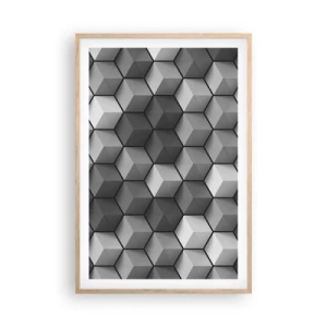 Poster in einem Rahmen aus heller Eiche - Kubistisches Puzzle - 61x91 cm
