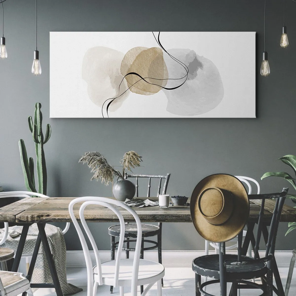 Bild auf Leinwand - Leinwandbild - Luftperlen - 100x40 cm