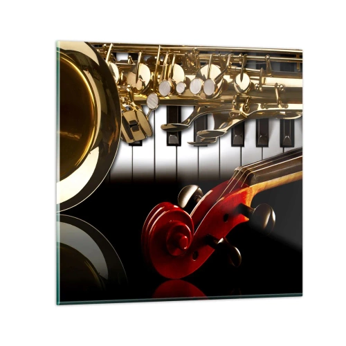 Glasbild - Bild auf glas - Blech, Holz und Elfenbein - 70x70 cm