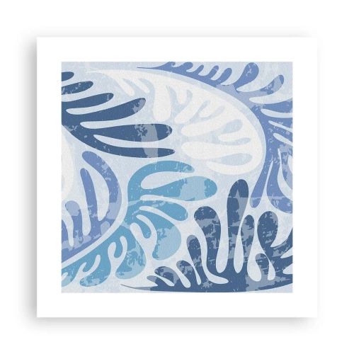 Poster - Blaue Farne - 40x40 cm