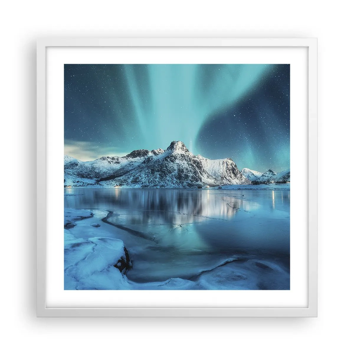 Poster in einem weißen Rahmen - Lichtnacht - 50x50 cm