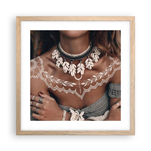 Poster in einem Rahmen aus heller Eiche - Talismane, Rituale der Weiblichkeit - 40x40 cm