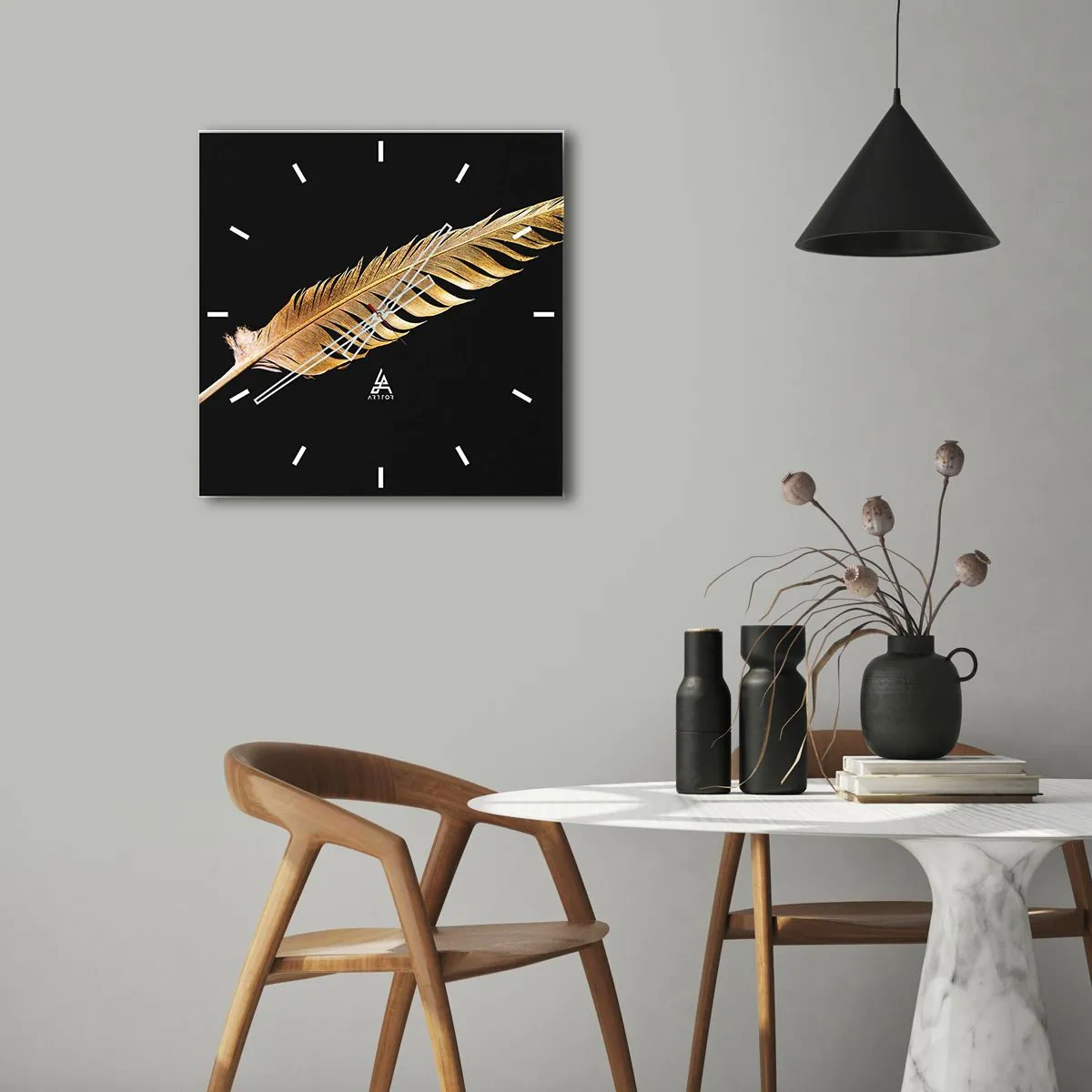 Wanduhr - Glasuhr - Er hat ein ungewöhnliches Schreibtalent ... - 30x30 cm