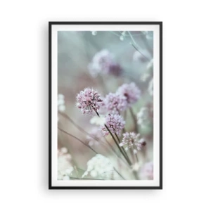 Poster in einem schwarzem Rahmen - Süße filigrane Kräuter - 61x91 cm