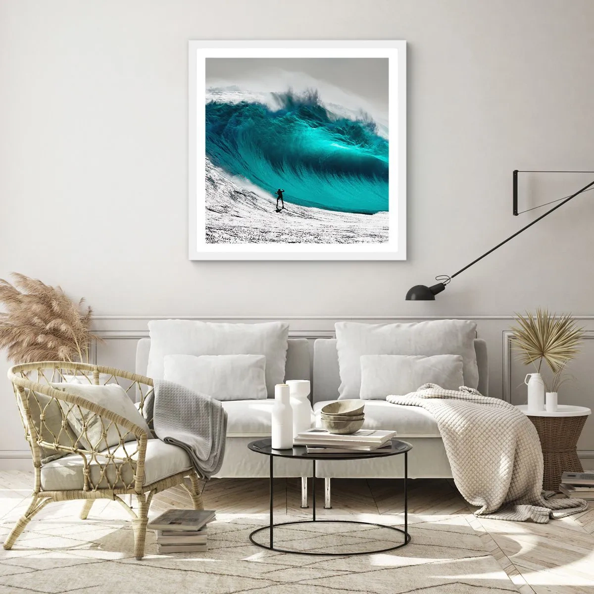 Poster in einem weißen Rahmen - Herausforderung angenommen - 60x60 cm