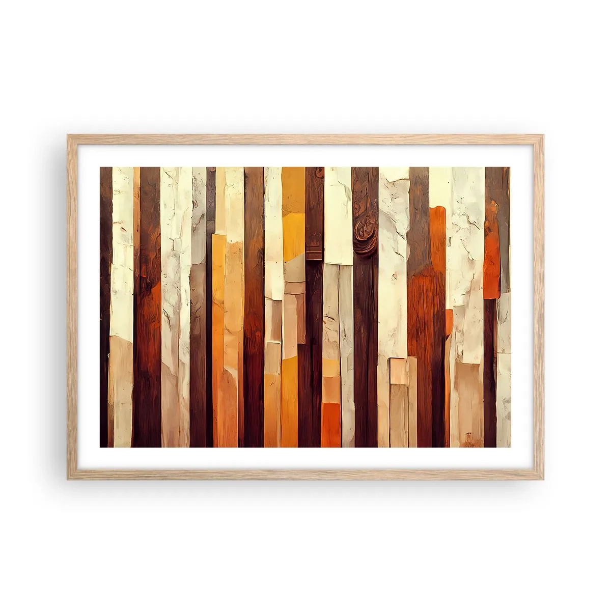 Poster in einem Rahmen aus heller Eiche - Hymne der Waldbäume - 70x50 cm