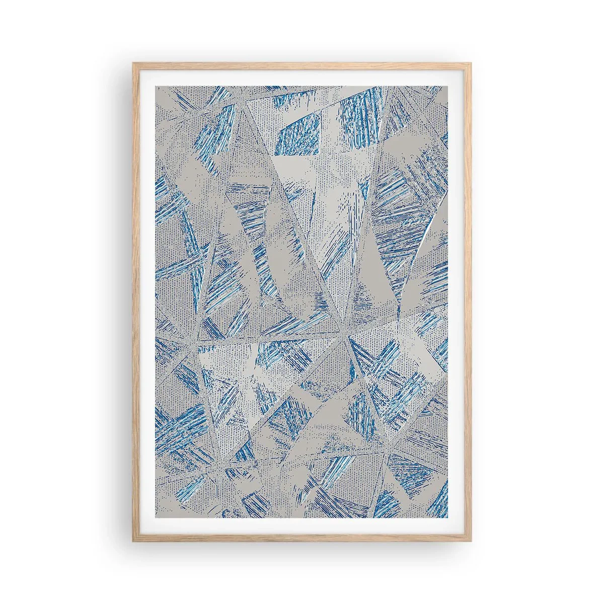 Poster in einem Rahmen aus heller Eiche - In einem blaugrauen Labyrinth - 70x100 cm