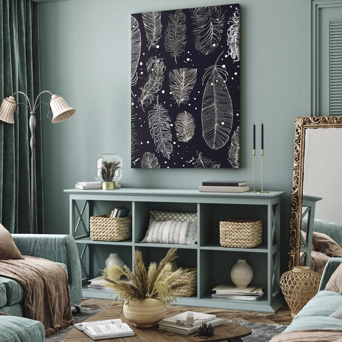 Bild auf Leinwand - Leinwandbild - Gefiederte Spitze - 45x80 cm